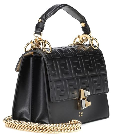 fendi black embossed bag|Fendi shoulder bag black.